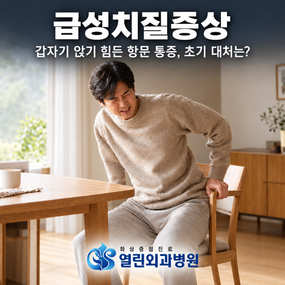 급성치질증상 3가지 체크, 앉지도 못할 때 응급 대처법